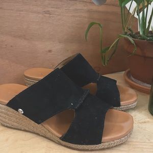 UGG black suede wedges